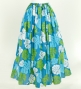 Hula Long Pa'u Skirt / Monstera Print / Blue / J2668