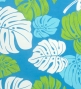 Hula Long Pa'u Skirt / Monstera Print / Blue / J2668