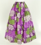 Hula Long Pa'u Skirt / Monstera Print / Purple / J2669
