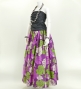 Hula Long Pa'u Skirt / Monstera Print / Purple / J2669