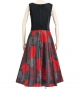 Hula Midi Dress with Hibiscus Print / Luxury Collection / Black / J2672bk