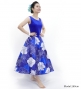 Hula Midi Dress with Hibiscus Print / Luxury Collection / Blue / J2672bl