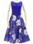 Hula Midi Dress with Hibiscus Print / Luxury Collection / Blue / J2672bl