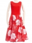 Hula Midi Dress with Hibiscus Print / Luxury Collection / Red / J2672rd