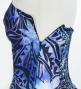 Hula Long Dress with Heliconia Print / Luxury Collection / Blue / J2679bl