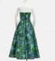 Hula Long Dress with Heliconia Print / Luxury Collection / Green / J2679gr
