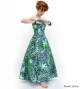 Hula Long Dress with Heliconia Print / Luxury Collection / Green / J2679gr