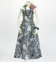 Hula Long Dress with Heliconia Print / Luxury Collection / Gray / J2679gy
