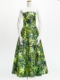 Hula Long Dress with Heliconia Print / Luxury Collection / Yellow Green / J2679ye