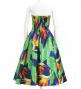 Hula Midi Dress with Strelitzia Print / Luxury Collection / Blue / J2680bl