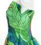 Hula Midi Dress with Strelitzia Print / Luxury Collection / Turquoise Blue / J2680tbl