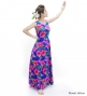 Hula Long Hibiscus Dress with Velvet / Luxury Collection / Blue / J2681bl