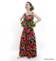 Hula Long Hibiscus Dress with Velvet / Luxury Collection / Green / J2681gr