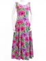 Hula Long Hibiscus Dress with Velvet / Luxury Collection / Gray / J2681gy