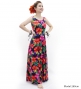 Hula Long Hibiscus Dress with Velvet / Luxury Collection / Navy / J2681nv
