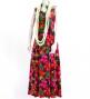 Hula Long Hibiscus Dress with Velvet / Luxury Collection / Pink / J2681pi
