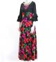 Hula Long Hibiscus Dress with Velvet / Luxury Collection / Purple / J2681pu