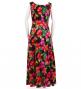 Hula Long Hibiscus Dress with Velvet / Luxury Collection / Red / J2681rd