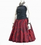 Hula Pa'u Skirt with Kahiko Print / Red /G2685
