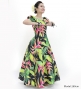 Hula Long Dress with Heliconia Print / Luxury Collection / Black / J2687bk