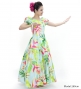 Hula Long Dress with Heliconia Print / Luxury Collection / Light Blue / J2687lbl