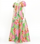 Hula Long Dress with Heliconia Print / Luxury Collection / Pink / J2687pi