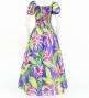 Hula Long Dress with Heliconia Print / Luxury Collection / Purple / J2687pu