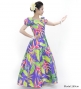 Hula Long Dress with Heliconia Print / Luxury Collection / Purple / J2687pu