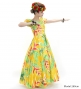 Hula Long Dress with Heliconia Print / Luxury Collection / Yellow / J2687ye