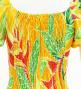 Hula Long Dress with Heliconia Print / Luxury Collection / Yellow / J2687ye