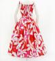 Hula Midi Dress with Tiare Print / Luxury Collection / Red / J2688rd