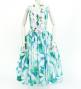 Hula Midi Dress with Tiare Print / Luxury Collection / Turquoise Blue / J2688tbl