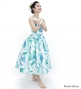 Hula Midi Dress with Tiare Print / Luxury Collection / Turquoise Blue / J2688tbl