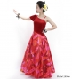 Hula One Shoulder Dress with Velvet & Ginger / Luxury Collection / Red / J2690rd