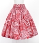 Hula Pa'u Skirt with Monstera Kahiko Print / Red / G2691