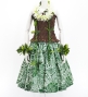 Hula Pa'u Skirt with Monstera Kahiko Print / Green / G2693