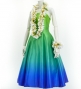 Hula Midi Gradation Dress/ Luxury Collection / Yellow Green & Blue / J2709yegrbl