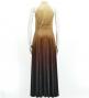 Hula Long Gradation Dress with Velvet / Luxury Collection / Beige & Brown /J2711bebr