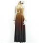Hula Long Gradation Dress with Velvet / Luxury Collection / Beige & Brown /J2711bebr