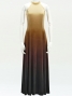 Hula Long Gradation Dress with Velvet / Luxury Collection / Beige & Brown /J2711bebr