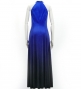 Hula Long Gradation Dress with Velvet / Luxury Collection / Blue & Black / J2711blbk