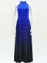 Hula Long Gradation Dress with Velvet / Luxury Collection / Blue & Black / J2711blbk