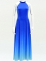 Hula Long Gradation Dress with Velvet / Luxury Collection / Blue & Light Blue / J2711blbl