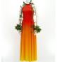 Hula Long Gradation Dress with Velvet / Luxury Collection / Dark Orange & Yellow / J2711dorye