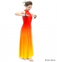 Hula Long Gradation Dress with Velvet / Luxury Collection / Dark Orange & Yellow / J2711dorye