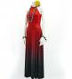 Hula Long Gradation Dress with Velvet / Luxury Collection / Red & Black / J2711rdbk