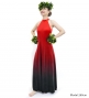Hula Long Gradation Dress with Velvet / Luxury Collection / Red & Black / J2711rdbk
