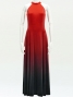 Hula Long Gradation Dress with Velvet / Luxury Collection / Red & Black / J2711rdbk