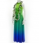 Hula Long Gradation Dress with Velvet / Luxury Collection / Yellow Green & Blue / J2711yegrbl
