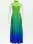 Hula Long Gradation Dress with Velvet / Luxury Collection / Yellow Green & Blue / J2711yegrbl